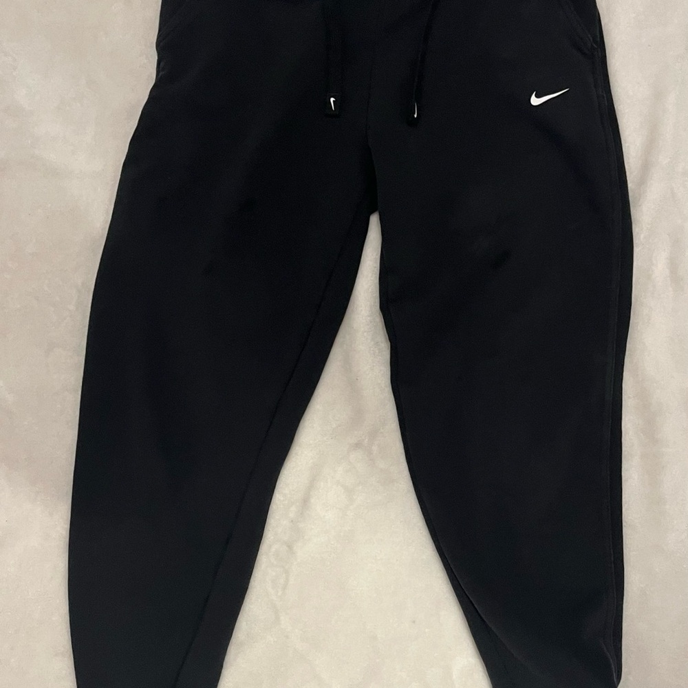 Nike Kids Black Sweatpants with White Swoosh
